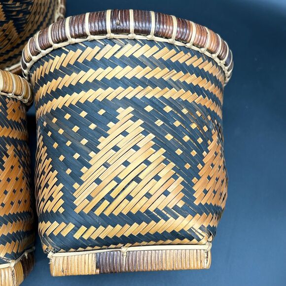 5 Nesting Baskets Tribal Designs (Bjml) - Picture 7 of 8
